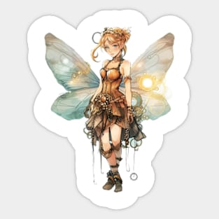 Watercolor Steampunk Fairy Girl #6 Sticker